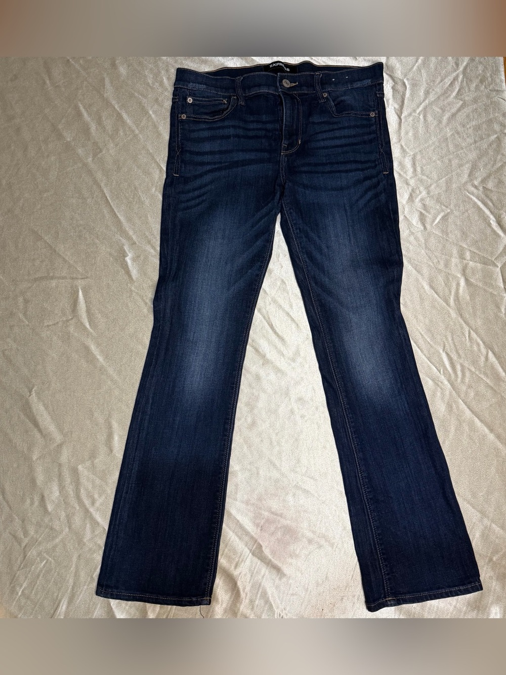 Express Stretch Barely Boot Mid Rise Petite Jeans Size 10P Dark Wash
